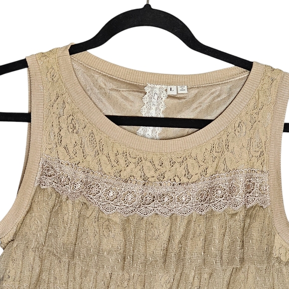 Mismash Y2K Lace Tiered Sleeveless Fairy Neutral Romantic Goth Mini Dress L - Picture 2 of 11